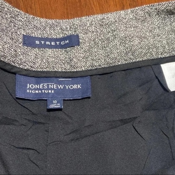 Jones New York Black & White Stretch Lined Dress Pants 10 - Picture 3 of 6